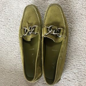 Prada green loafers 7.5 but fits like 8